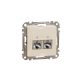 ÚJ SEDNA 2xRJ45 Cat6A STP aljzat, bézs