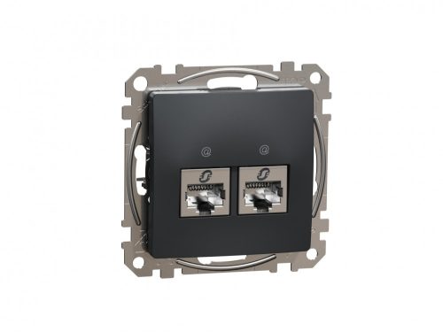 ÚJ SEDNA 2xRJ45 Cat6A STP aljzat, antracit