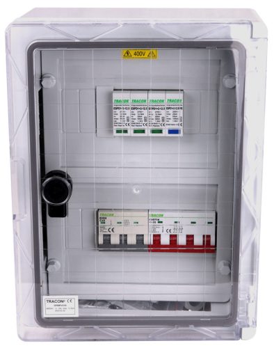 Túlfeszültség-védelmi doboz fotovoltaikus rendszerekhez 330×250×130mm,IP65 400V 10A