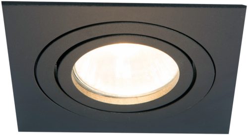 Süllyesztett spot lámpatest, négyzetes, dönthető, fekete 93x93x24mm