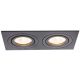 Süllyesztett spot lámpatest, négyzetes, dönthető, fekete 173x93x24mm