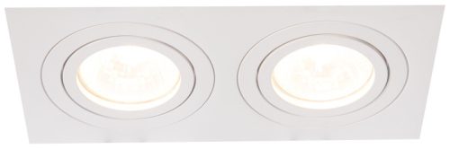 Süllyesztett spot lámpatest, négyzetes, dönthető, fehér 173x93x24mm