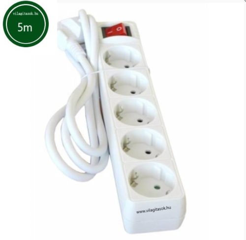 Hálózati elosztó kapcsolóval 5h 5m 3x1,5mm2 vezeték