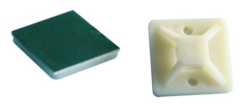 Öntapadós/csavarozható, 4oldalt fűzhető kötegelő talp 25×25mm, natúr