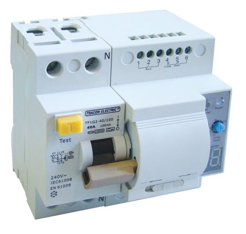 Áram-védőkapcsoló visszakapcsoló automatikával, 2 pólusú 40A, 30mA, 10kA, A / AC