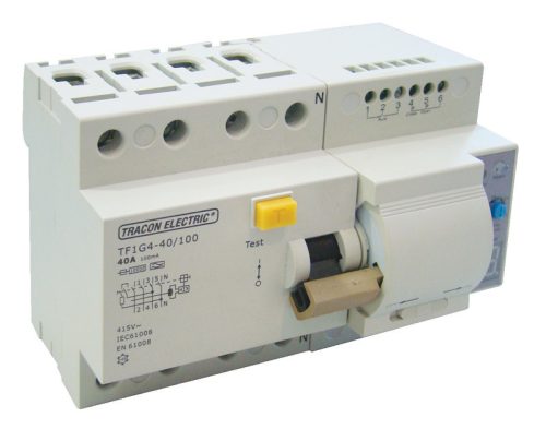 Áram-védőkapcsoló visszakapcsoló automatikával, 4 pólusú 80A, 300mA, 10kA, A / AC
