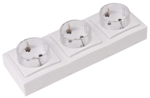 Falon kívüli csatlakozóaljzat 3×16A/250VAC, IP20 (SCHUKO)