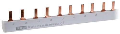 Soroló sín - csapos kivitelű max.63A, 230/400VAC, 2P, 56modul