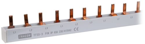 Soroló sín - csapos kivitelű max.63A, 230/400VAC, 3P, 56modul