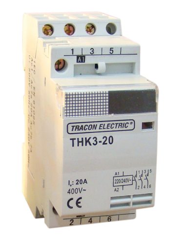 Installációs kontaktor 230V, 50Hz, 2P, 2×NO, 40/15A, 8,4/2,4kW, 24V AC