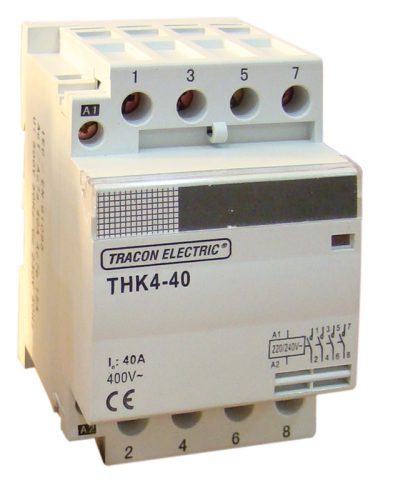 Installációs kontaktor 230/400V, 50Hz, 4P, 4×NO, 63/25A, 13/3,8kW, 24V AC
