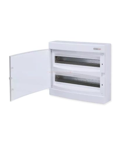 Falon kívüli kiselosztó doboz, C sorozat, 36 modulos, fehér ajtó, 2 soros, 396x361x112 mm, IP40