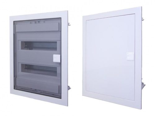 Lakáselosztó gipszkartonba is süllyeszthető 2x12 modul IP40 F sorozat Tehnoplast