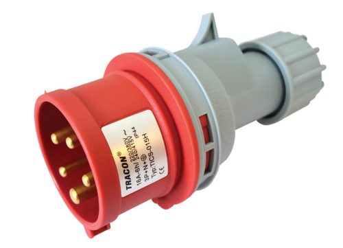 Ipari csatlakozó dugó, külső tömítőszelencével 16A, 400V, 3P+N+E, 6h, IP44