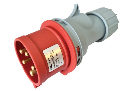 Ipari csatlakozó dugó, külső tömítőszelencével 32A, 400V, 3P+N+E, 6h, IP44