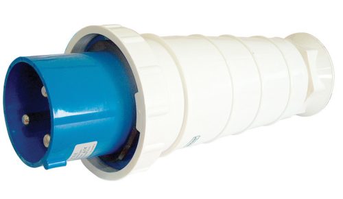 Ipari csatlakozó dugó, fokozott védelemmel 63A, 250V, 2P+E, 6h, IP67