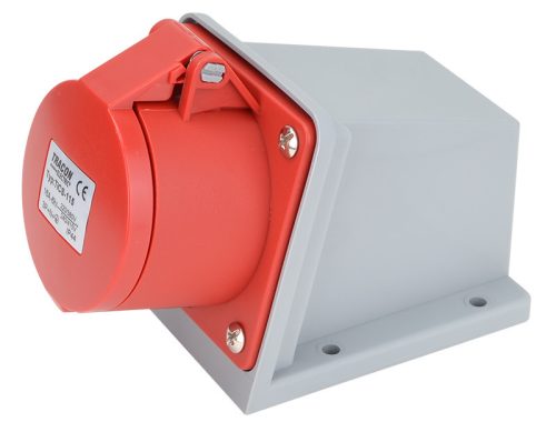 Felületre szerelhető ipari csatlakozóaljzat 16A, 400V, 3P+N+E, 6h, IP44