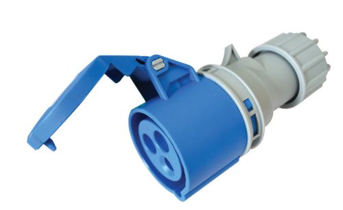 Ipari csatlakozóaljzat, külső tömítőszelencével 16A, 230V, 2P+E, 6h, IP44