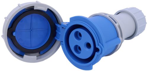 Ipari csatlakozóaljzat, fokozott védelemmel 32A, 230V, 2P+E, 6h, IP67