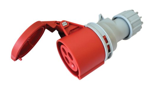 Ipari csatlakozóaljzat, külső tömítőszelencével 32A, 400V, 3P+E, 6h, IP44