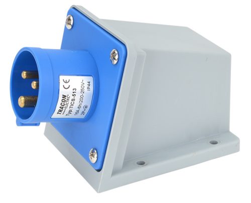 Felületre szerelhető ipari csatlakozó dugó 16A, 250V, 2P+E, 6h, IP44