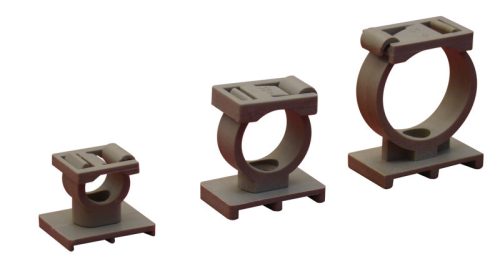Kábel- és csőrögzítő, nyitható, csavarozható, sötétszürke 28mm
