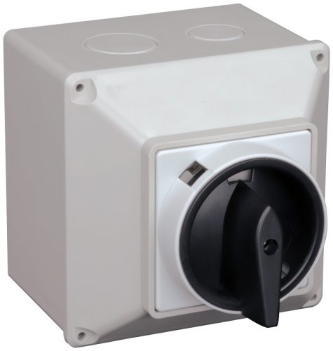 Tokozott főkapcsoló, BE-KI 400V, 50Hz, 63A, 4P, 18,5kW, 64×64mm, IP44