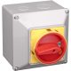 Tokozott főkapcsoló, lakatolható, BE-KI 400V, 50Hz, 32A, 4P, 11kW, 64×64mm, IP44