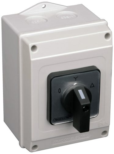 Tokozott közvetlen Y-D motorkapcsoló 400V, 50Hz, 25A, 7,5kW, 48×48mm, IP65