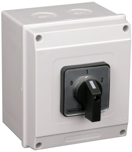 Tokozott dahlander motorkapcsoló 400V, 50Hz, 25A, 7,5kW, 48×48mm, IP65