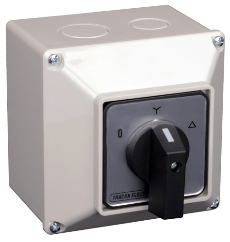 Tokozott közvetlen Y-D motorkapcsoló 400V, 50Hz, 32A, 11kW, 64×64mm, IP44