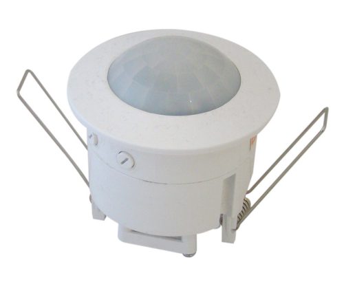 Mozgásérzékelő, álmenyezetbe szerelhető, fehér 230V, 50 Hz, 360°, 3-2000lux, 10s-15min