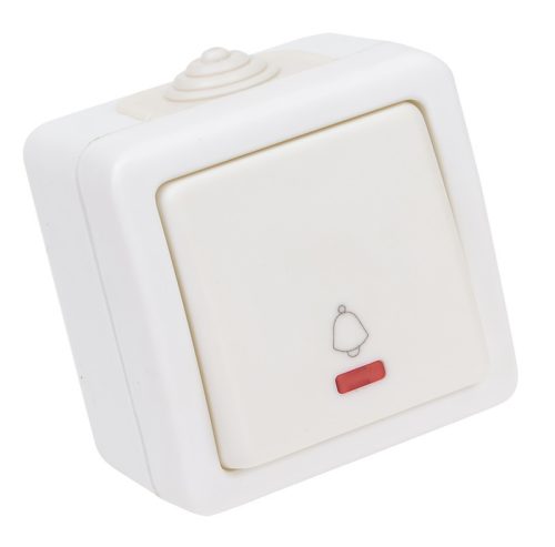 Falon kívüli csengőnyomó, jelzőfénnyel 10AX/250VAC, IP54, (N101)