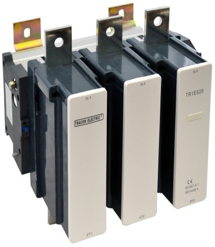 Nagyáramú kontaktor 660V, 50Hz, 620A, 335kW, 24V AC, 3×NO+1×NO