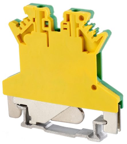 Védővezető ipari sorozatkapocs, csavaros, sínre, zöld/sárga 500V 17.5A 0.14-1.5 mm2