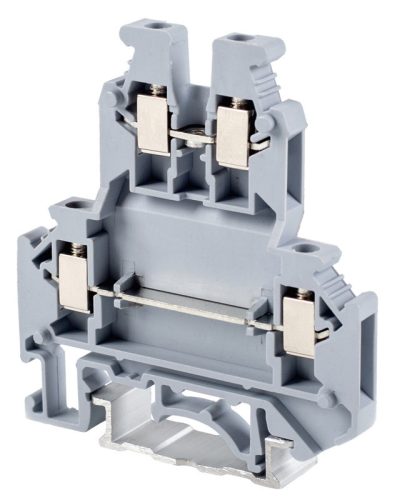 Emeletes ipari sorozatkapocs, csavaros, sínre, szürke 0,2-2,5mm2, 500VAC, 32A