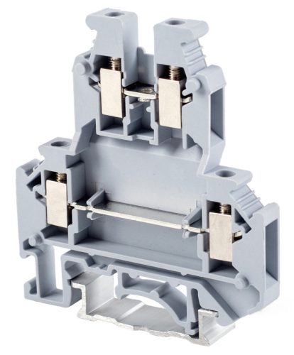 Emeletes ipari sorozatkapocs, csavaros, sínre, szürke 0,2-4mm2, 500VAC, 32A