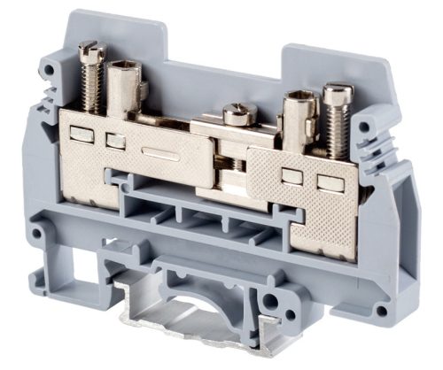 Mérő ipari sorozatkapocs, csavaros, sínre, szürke 0,5-6mm2, 400VAC, 57A