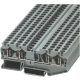 Négykapcsos ipari sorozatkapocs, rugós, sínre, szürke 0,14-1,5mm2, 500VAC, 17,5A