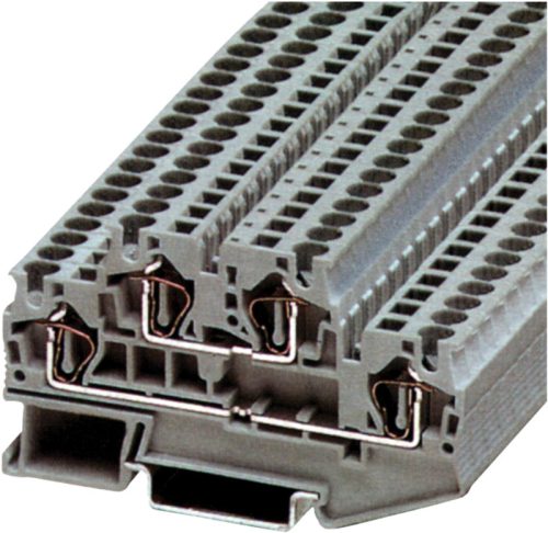 Emeletes ipari sorozatkapocs, rugós, sínre, kék 0,2-4mm2, 500VAC, 32A