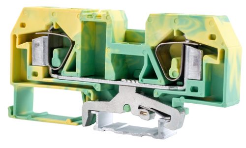 Védővezető ipari sorozatkapocs, rugós, sínre, zöld/sárga 800V 76A 0.2-16 mm2 2P