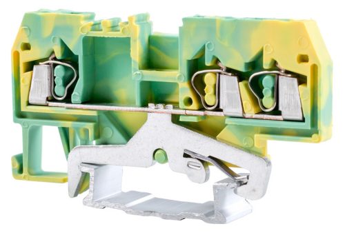 Védővezető ipari sorozatkapocs, rugós, sínre, zöld/sárga 800V 24A 0.08-2.5 mm2 3P