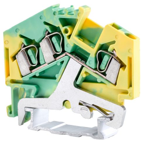 Védővezető ipari sorozatkapocs, rugós, sínre, zöld/sárga 800V 24A 0.08-2.5 mm2 3P