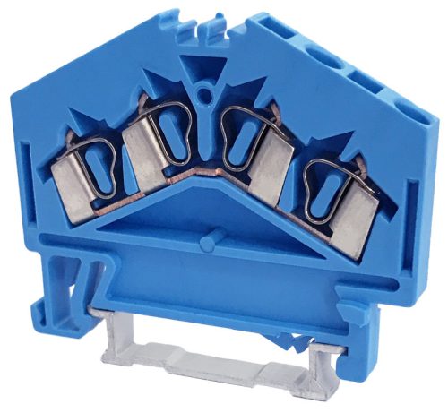Nullavezető ipari sorozatkapocs, rugós, sínre, kék 800V 24A 0.08-2.5 mm2 4P