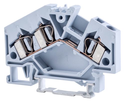 Fázisvezető ipari sorozatkapocs, rugós, sínre, szürke 800V 32A 0.08-4 mm2 3P