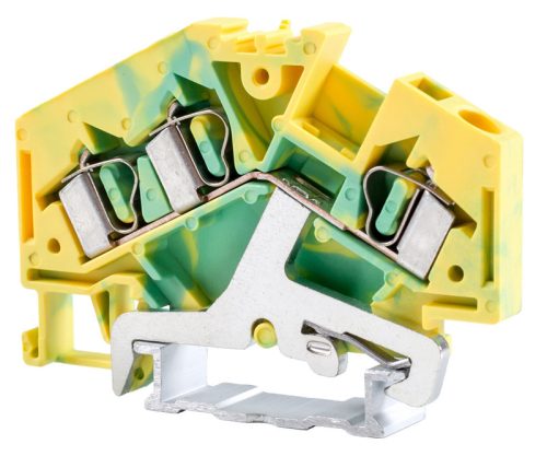 Védővezető ipari sorozatkapocs, rugós, sínre, zöld/sárga 800V 32A 0.08-4 mm2 3P
