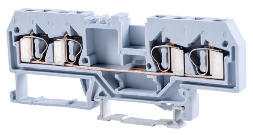 Fázisvezető ipari sorozatkapocs, rugós, sínre, szürke 800V 26A 0.08-4 mm2 4P