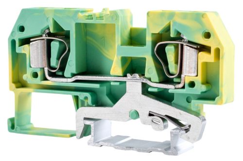 Védővezető ipari sorozatkapocs, rugós, sínre, zöld/sárga 800V 41A 0.2-6 mm2 2P