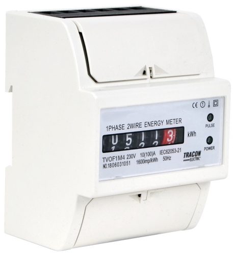 Elektromechanikus fogyasztásmérő 1 fázisú közvetlen, 4 modul