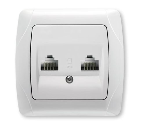 Panasonic Carmen RJ45 CAT 5E dupla fali aljzat fehér keret